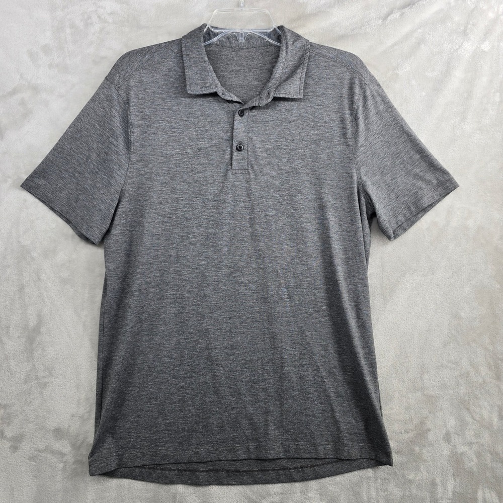 Lululemon ABC Golf Polo‎ Shirt Men's Gray Short Sleeve Performance Size Large